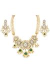 Shop_Auraa Trends_Kundan Necklace Jewellery Set_at_Aza_Fashions