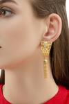 Shop_Auraa Trends_Gold Plated Crystals Earrings_at_Aza_Fashions