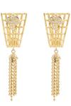 Buy_Auraa Trends_Gold Plated Crystals Earrings_at_Aza_Fashions
