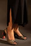 Shop_OCEEDEE_Black Peep Toe Heel Sandals _at_Aza_Fashions