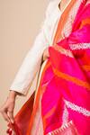 Ekaya Banaras_Pink Banarasi Silk Dupatta_Online_at_Aza_Fashions