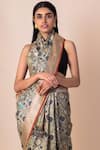 Shop_Ekaya Banaras_Grey Silk Saree With Running Blouse Fabric_at_Aza_Fashions