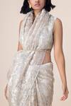 Ekaya Banaras_White Banarasi Silk Saree_Online_at_Aza_Fashions
