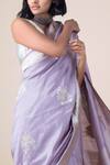 Ekaya Banaras_Purple Banarasi Silk Saree With Running Blouse Fabric_Online_at_Aza_Fashions