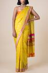 Buy Ekaya Banaras Yellow Silk Saree With Running Blouse Fabric at Aza Fashions Buy_Ekaya Banaras_Yellow Silk Saree With Running Blouse Fabric_at_Aza_Fashions