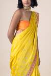 Shop Ekaya Banaras Yellow Silk Saree With Running Blouse Fabric at Aza Fashions Shop_Ekaya Banaras_Yellow Silk Saree With Running Blouse Fabric_at_Aza_Fashions