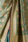 Buy_Ekaya Banaras_Green Banarasi Silk Saree With Running Blouse Fabric_Online_at_Aza_Fashions