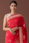Buy_Ekaya Banaras_Red Banarasi Silk Saree_Online_at_Aza_Fashions