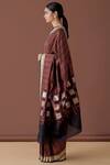 Ekaya Banaras_Brown Banarasi Silk Saree With Running Blouse Fabric_Online_at_Aza_Fashions