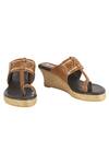 Buy_Miraki_Brown Cut Work Kolhapuri Wedges _at_Aza_Fashions
