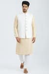 Buy_Nivedita Saboo_White Organza Pleated Bundi  _at_Aza_Fashions