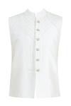 Buy_Nivedita Saboo_White Organza Pleated Bundi  _Online_at_Aza_Fashions