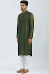 Buy_Nivedita Saboo_Green Tussar Silk Kurta Set  _Online_at_Aza_Fashions