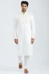 Buy_Nivedita Saboo_White Silk Kurta Set  _at_Aza_Fashions