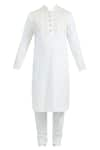 Buy_Nivedita Saboo_White Silk Kurta Set  _Online_at_Aza_Fashions