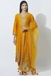 Buy_Rar Studio_Orange Chanderi Handloom Kurta Set_at_Aza_Fashions