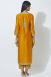 Shop_Rar Studio_Orange Chanderi Handloom Kurta Set_at_Aza_Fashions