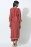 Shop_Rar Studio_Red Chanderi Handloom Kurta Set_at_Aza_Fashions