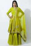 Rar Studio_Green Chanderi Handloom Kurta Lehenga Set_Online_at_Aza_Fashions