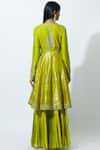 Shop_Rar Studio_Green Chanderi Handloom Kurta Lehenga Set_at_Aza_Fashions