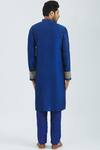 Shop_Rar Studio_Blue Handloom Chanderi Embroidered Kurta Set _at_Aza_Fashions