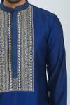 Rar Studio_Blue Handloom Chanderi Embroidered Kurta Set _at_Aza_Fashions