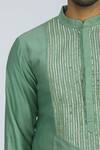 Rar Studio_Green Handloom Chanderi Embroidered Kurta Set _at_Aza_Fashions