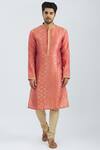 Buy_Rar Studio_Pink Handloom Chanderi Kurta _at_Aza_Fashions