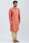 Rar Studio_Pink Handloom Chanderi Kurta _Online_at_Aza_Fashions