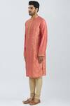 Buy_Rar Studio_Pink Handloom Chanderi Kurta _Online_at_Aza_Fashions