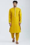 Buy_Rar Studio_Yellow Handloom Chanderi Kurta Set _at_Aza_Fashions