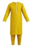 Buy_Rar Studio_Yellow Handloom Chanderi Kurta Set _Online_at_Aza_Fashions