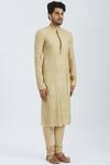 Rar Studio_Beige Handloom Chanderi Kurta _Online_at_Aza_Fashions