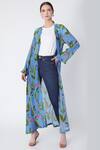 Buy_Masaba_Blue Rapier Cotton Printed Long Cape_at_Aza_Fashions