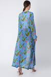 Shop_Masaba_Blue Rapier Cotton Printed Long Cape_at_Aza_Fashions