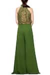 Shop_Ohaila Khan_Green Georgette Flared Pants _at_Aza_Fashions