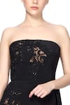 Buy_Ohaila Khan_Black Satin Cady Bandeau Embroidered Dress  _Online_at_Aza_Fashions