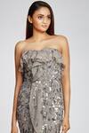 Shop_Ohaila Khan_Silver Organza Bandeau Mermaid Gown_Online_at_Aza_Fashions