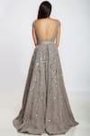 Shop_Ohaila Khan_Silver Tulle Embellished Overlay Gown_at_Aza_Fashions