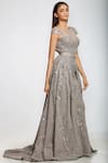 Buy_Ohaila Khan_Silver Tulle Round Embellished Overlay Gown  _Online_at_Aza_Fashions