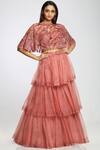 Buy_Ohaila Khan_Pink Organza, Layered Maxi Skirt _at_Aza_Fashions