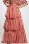 Buy_Ohaila Khan_Pink Organza, Layered Maxi Skirt _Online_at_Aza_Fashions