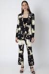 Buy_Masaba_Black Crepe Stallion Print Blazer Set_at_Aza_Fashions