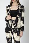 Masaba_Black Crepe Stallion Print Blazer Set_Online_at_Aza_Fashions