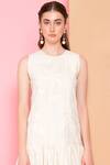 Buy_Sahil Kochhar_White Cotton Round Printed Dress_Online_at_Aza_Fashions