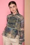 Buy_Sahil Kochhar_Multi Color Bemberg Chiffon Shirt Collar Printed_Online_at_Aza_Fashions