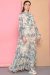 Buy_Sahil Kochhar_White Bemberg Chiffon Round Printed Maxi Dress _at_Aza_Fashions