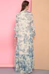 Shop_Sahil Kochhar_White Bemberg Chiffon Round Printed Maxi Dress _at_Aza_Fashions