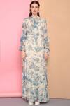 Buy_Sahil Kochhar_White Bemberg Chiffon Round Printed Maxi Dress _Online_at_Aza_Fashions