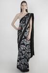 Buy_Masaba_Black Chanderi Printed Saree With Unstitched Blouse Fabric_at_Aza_Fashions